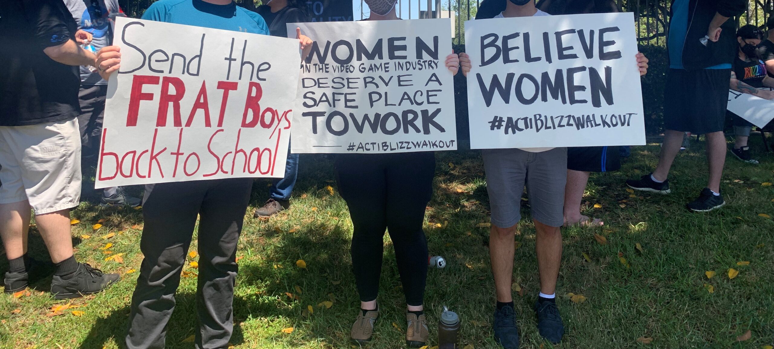 Activision Blizzard employees protest sexist 'frat boy' workplace ...