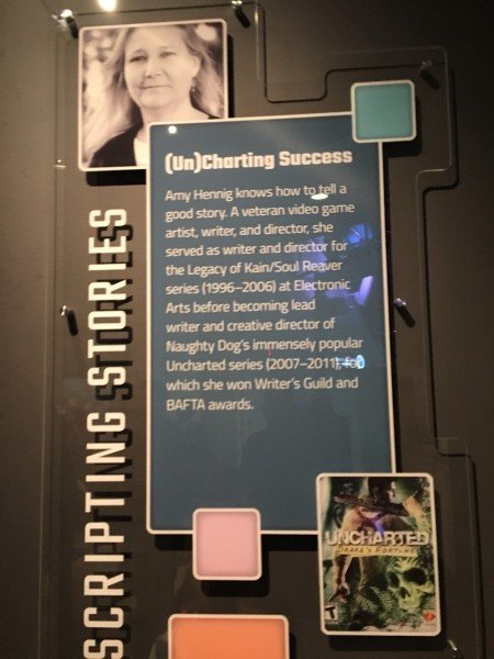 Amy Hennig's profile at the exhibit (Source: James Brightman)