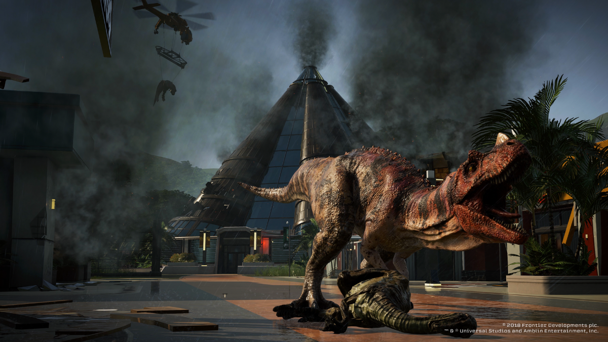 Jurassic World Evolution allows you to build your own world and bioengineer dinos (Image: Frontier Developments)
