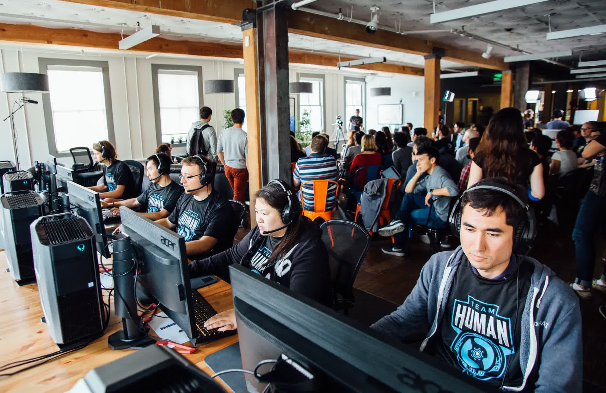 OpenAI's team of Dota players (Image: OpenAI)