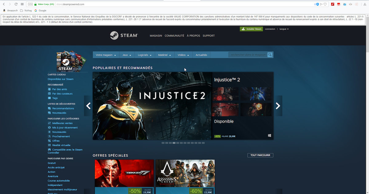 Steam's French storefront (Image: NoFrag)
